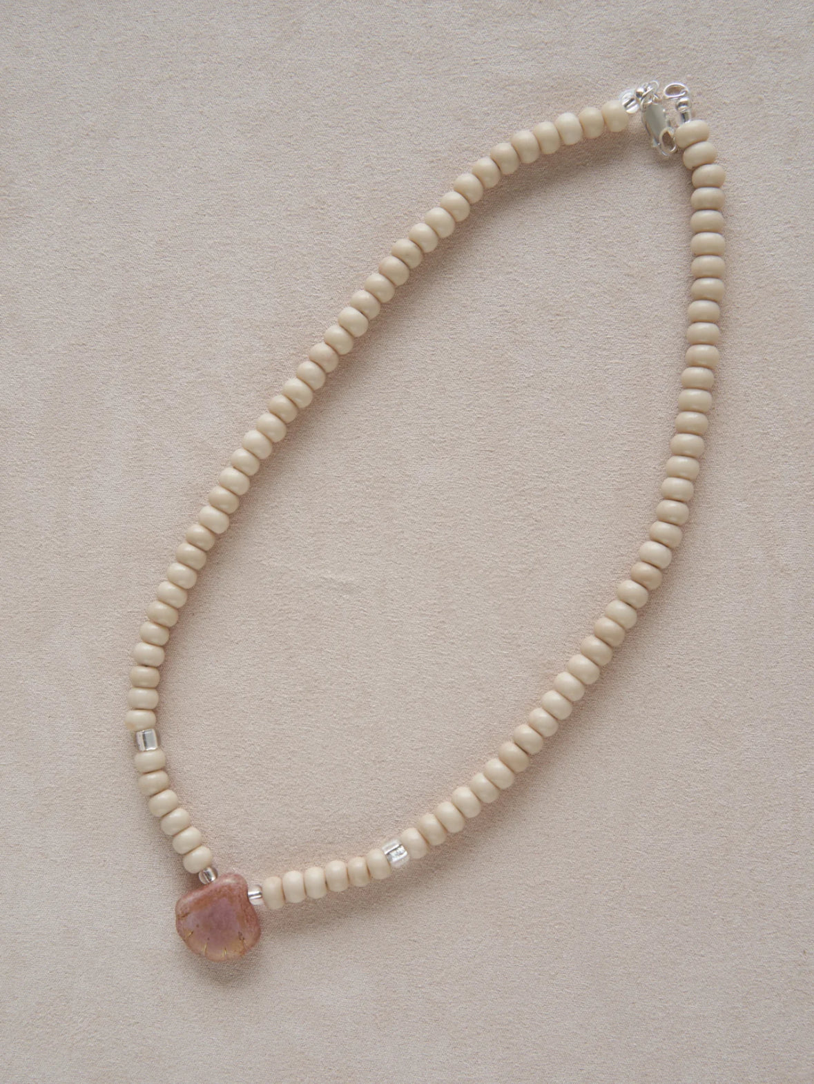 marine natural stone shell glass bead necklace